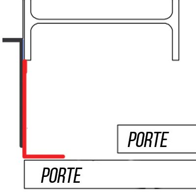 Accessoire d'obturation pour deux portes (fixation porte) en élément de 2,10 mètres