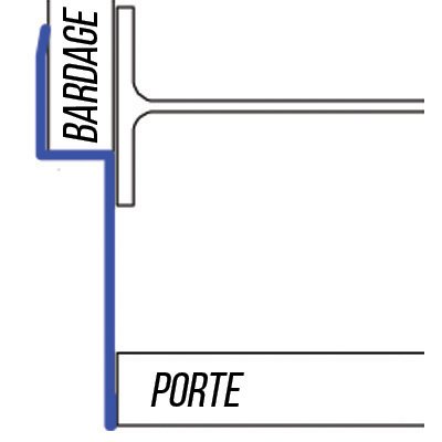 Accessoire d'obturation pour porte en pignon et coin de bardage (fixation bardage) en élément de 2,10 mètres