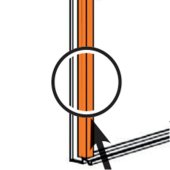 Accessoire d'obturation entre porte et mur (fixation mur) en élément de 2,10 mètres